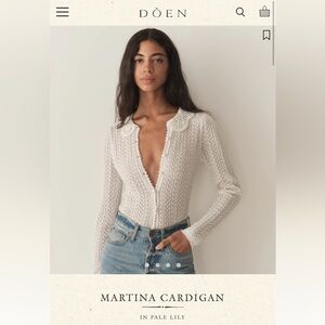 Doen Martina Cardigan in Pale Lily
